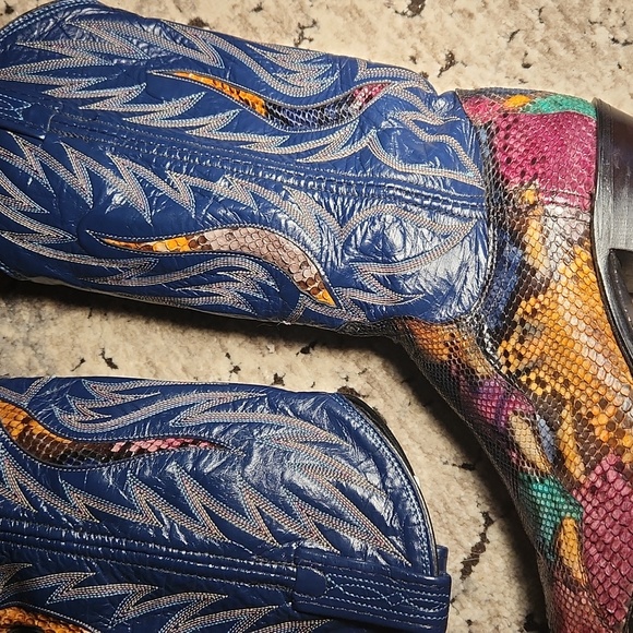 Vntg Dan Post Python boots sz.6 - Picture 3 of 9